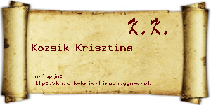 Kozsik Krisztina névjegykártya