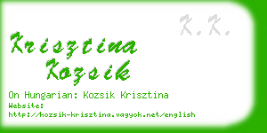krisztina kozsik business card